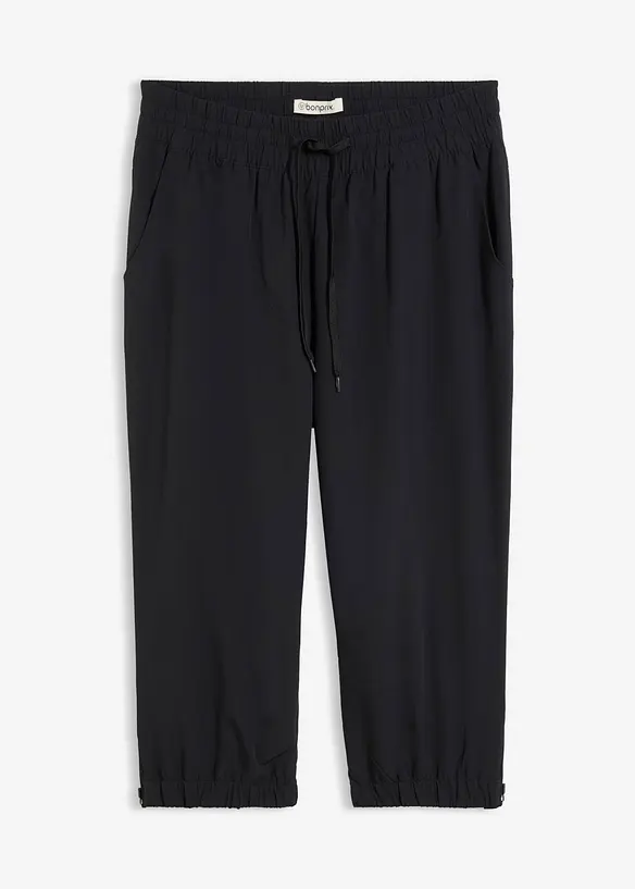 Schnelltrocknende Funktionshose in Capri-Länge in schwarz von vorne - bonprix Schnelltrocknende Funktionshose in Capri-Länge in schwarz von vorne - bonprix