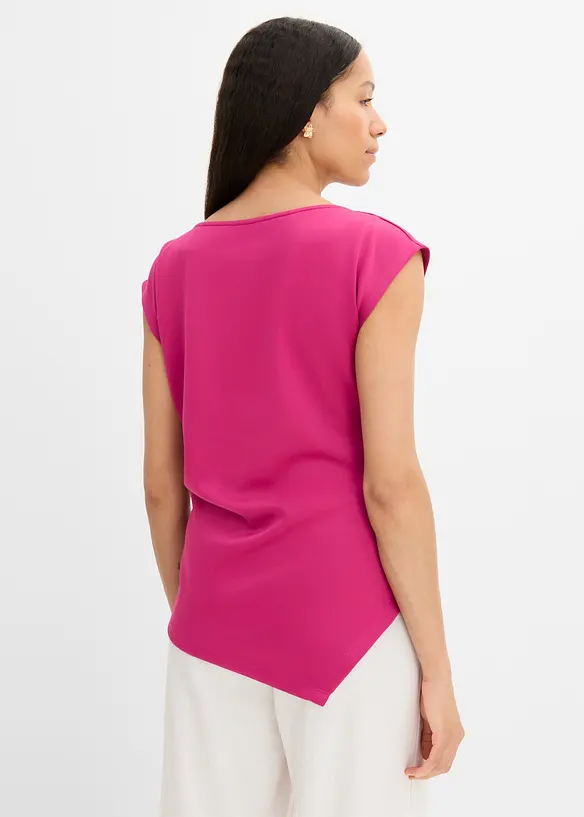 Asymmetrisches Top aus bequemem Scuba in pink von hinten (im Anschnitt) - bonprix