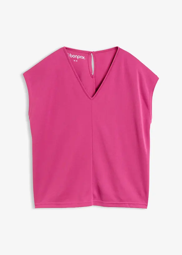 Shirt aus Viskose Piqué in pink von vorne - bonprix