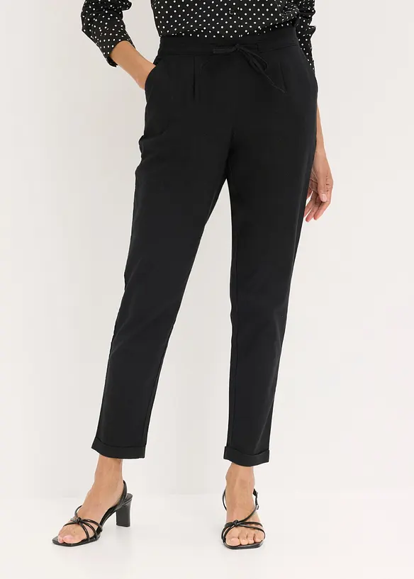 Leinenhose aus reinem Leinen in schwarz von vorne - bonprix Leinenhose aus reinem Leinen in schwarz von vorne - bonprix