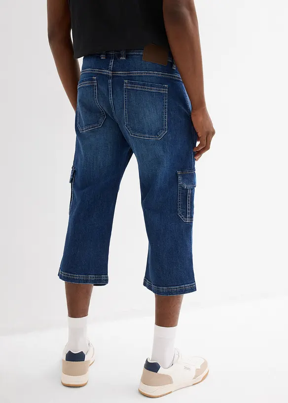 Regular Fit 3/4 Cargojeans, Straight in blau von hinten - bonprix