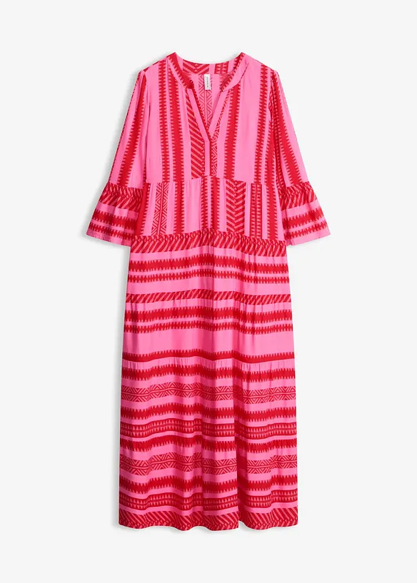 Maxikleid aus fließender Viskose in rot von vorne - bonprix