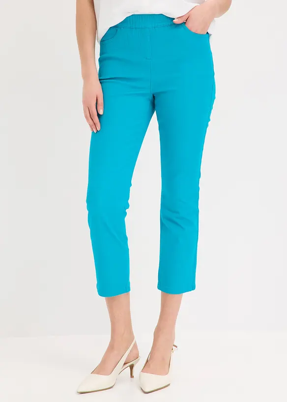 7/8 Schlupfhose mit Stretch in blau von vorne - bonprix 7/8 Schlupfhose mit Stretch in blau von vorne - bonprix