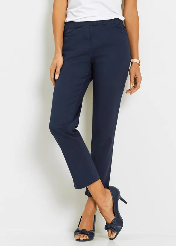 7/8 Schlupfhose mit Stretch in blau von vorne - bonprix 7/8 Schlupfhose mit Stretch in blau von vorne - bonprix