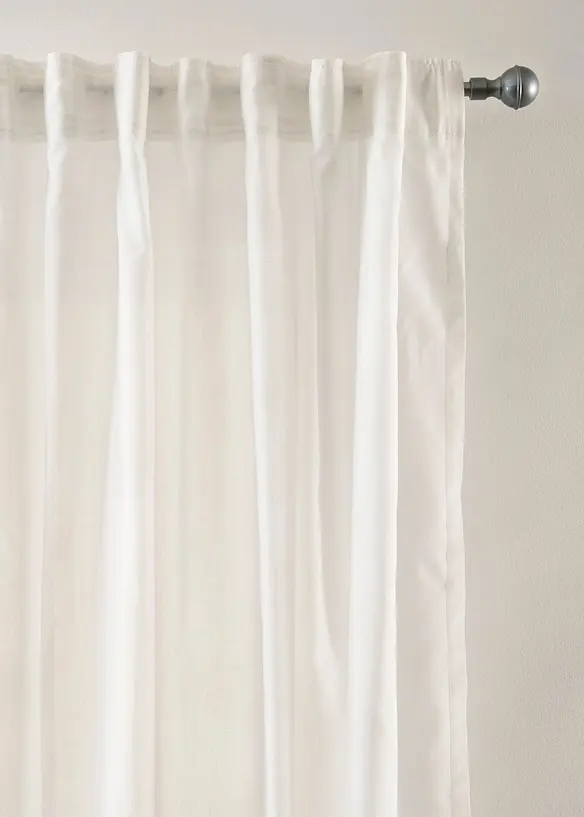 Transparente Gardine aus feinem Voile (1er Pack) in weiß - bonprix