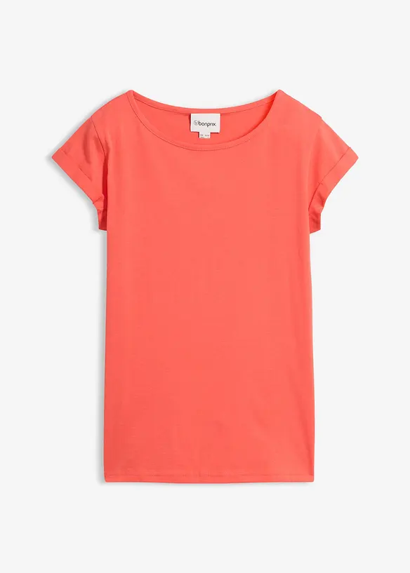 T-Shirt aus reiner Baumwolle in rot von vorne - bonprix