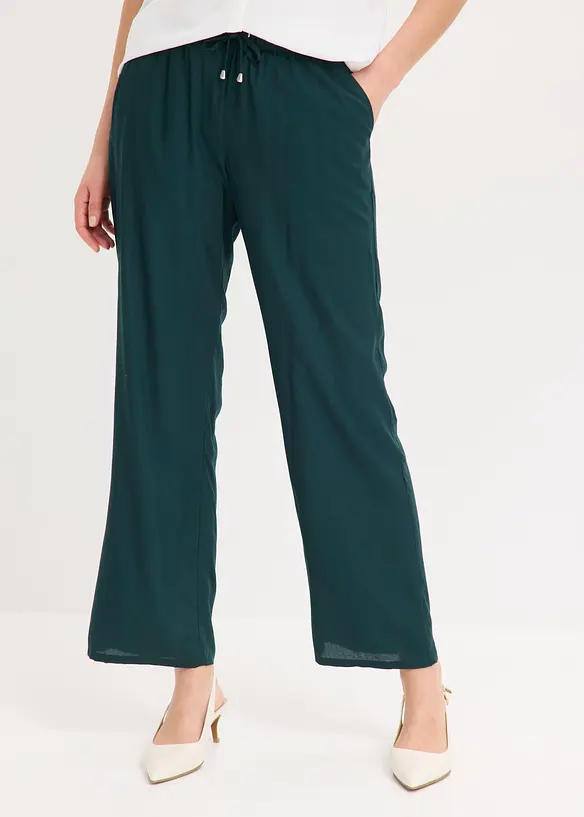 Viskose Schlupfhose in grün von vorne - bonprix Viskose Schlupfhose in grün von vorne - bonprix