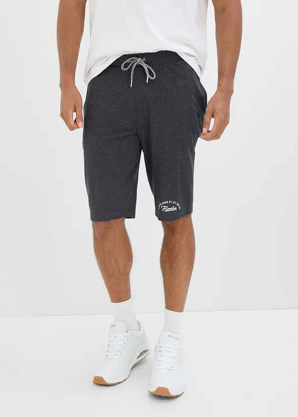 Jersey-Bermuda aus reiner Bio-Baumwolle in grau von vorne - bonprix