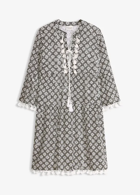 Tunika-Kleid aus softer Viskose in schwarz von vorne - bonprix