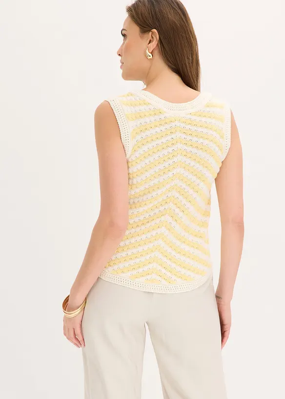 Stricktop in gelb von hinten (im Anschnitt) - bonprix Stricktop in gelb von hinten (im Anschnitt) - bonprix