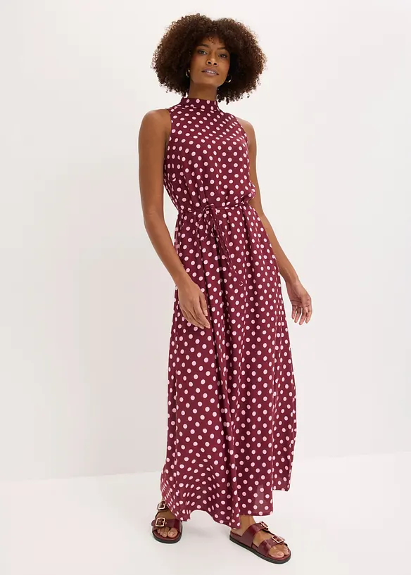 Maxikleid aus fließender Viskose in rot von vorne (Totalaufnahme) - bonprix Maxikleid aus fließender Viskose in rot von vorne (Totalaufnahme) - bonprix