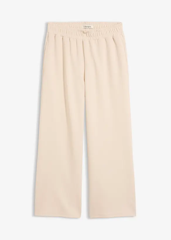Culotte aus Piqué in beige von vorne - bonprix