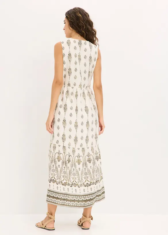 Maxikleid aus fließender Viskose in weiß von hinten (Totalaufnahme) - bonprix Maxikleid aus fließender Viskose in weiß von hinten (Totalaufnahme) - bonprix