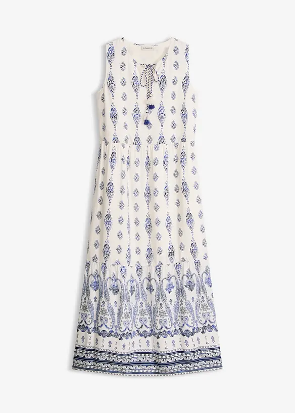 Maxikleid aus fließender Viskose in weiß von vorne - bonprix Maxikleid aus fließender Viskose in weiß von vorne - bonprix