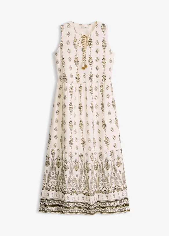 Maxikleid aus fließender Viskose in weiß von vorne - bonprix Maxikleid aus fließender Viskose in weiß von vorne - bonprix