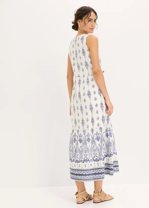 Maxikleid aus fließender Viskose in weiß von hinten (Totalaufnahme) - bonprix Maxikleid aus fließender Viskose in weiß von hinten (Totalaufnahme) - bonprix