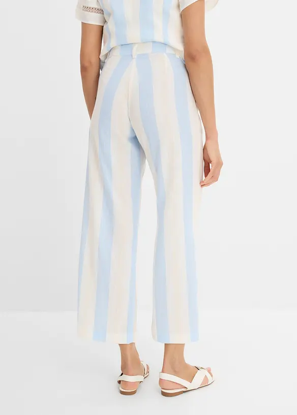 Palazzo-Hose in Leinen-Optik in weiß von hinten - bonprix Palazzo-Hose in Leinen-Optik in weiß von hinten - bonprix