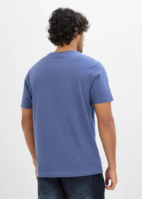 T-Shirt aus reiner Bio-Baumwolle in blau von hinten (im Anschnitt) - bonprix