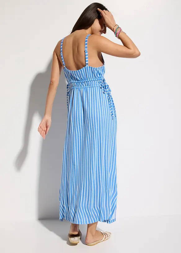 Strandkleid aus fließender Viskose in blau von hinten (Totalaufnahme) - bonprix Strandkleid aus fließender Viskose in blau von hinten (Totalaufnahme) - bonprix