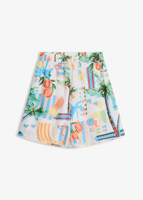 Strandshorts aus fließendem Viskose-Mix in weiß von vorne - bonprix