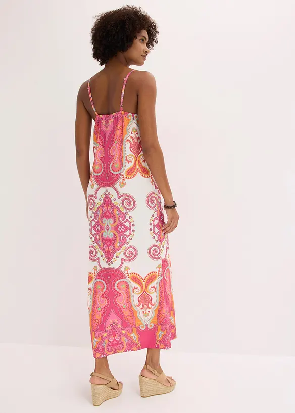 Maxikleid aus softem Viskose-Mix in beige von hinten (Totalaufnahme) - bonprix Maxikleid aus softem Viskose-Mix in beige von hinten (Totalaufnahme) - bonprix