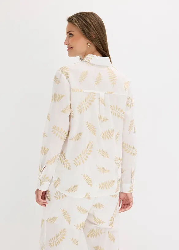 Bluse aus reiner Baumwolle mit Stickerei in weiß von hinten (im Anschnitt) - bonprix Bluse aus reiner Baumwolle mit Stickerei in weiß von hinten (im Anschnitt) - bonprix