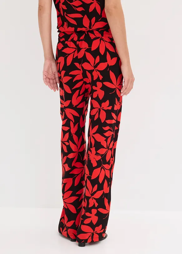 Palazzo-Hose aus fließender Viskose in schwarz von hinten - bonprix