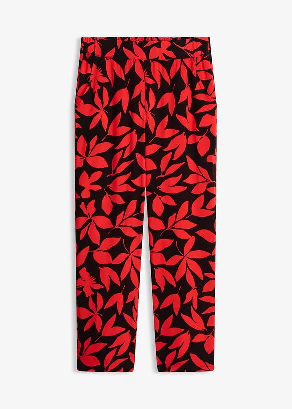 Palazzo-Hose aus fließender Viskose in schwarz von vorne - bonprix