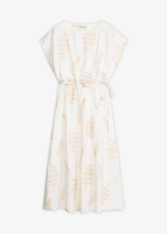 Midikleid aus fließendem Viskose-Mix in weiß von vorne - bonprix