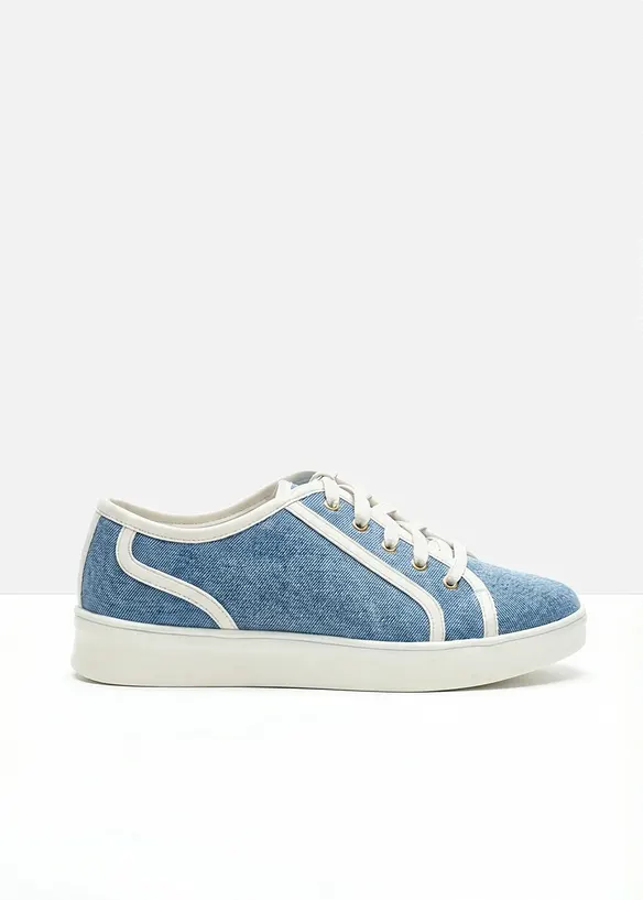 Sneaker in Denim-Optik in blau - bonprix