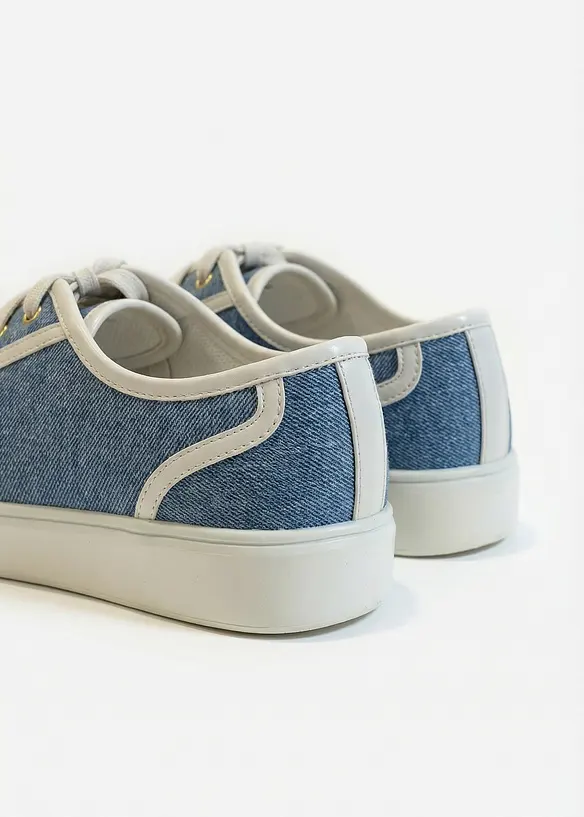 Sneaker in Denim-Optik in blau - bonprix