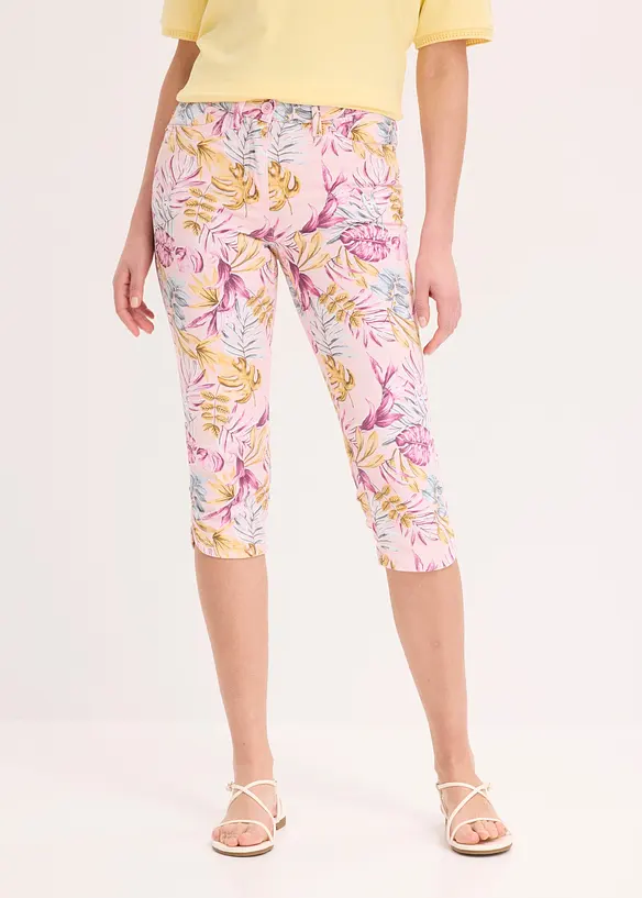 Capri-Hose in rosa von vorne - bonprix
