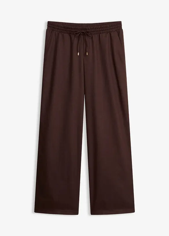 Marlenehose mit Leinenmischung in braun von vorne - bonprix Marlenehose mit Leinenmischung in braun von vorne - bonprix