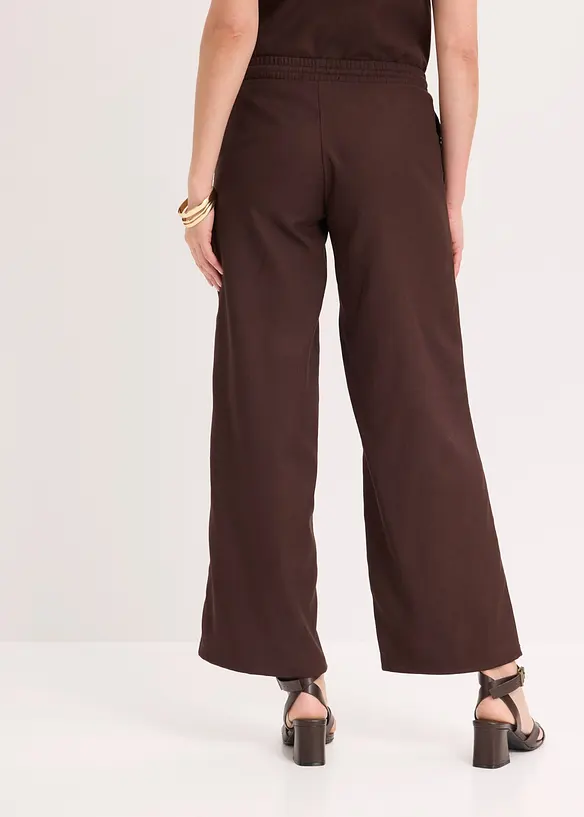 Marlenehose mit Leinenmischung in braun von hinten - bonprix Marlenehose mit Leinenmischung in braun von hinten - bonprix