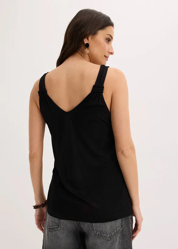 Jersey-Top aus reiner Viskose in schwarz von hinten (im Anschnitt) - bonprix Jersey-Top aus reiner Viskose in schwarz von hinten (im Anschnitt) - bonprix
