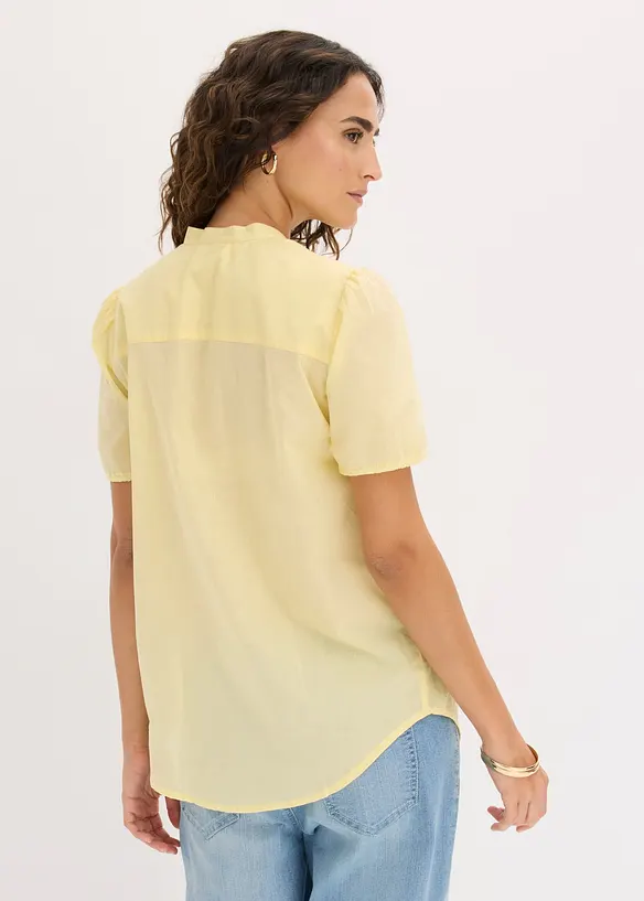 Bluse mit Lochstickerei in gelb von hinten (im Anschnitt) - bonprix