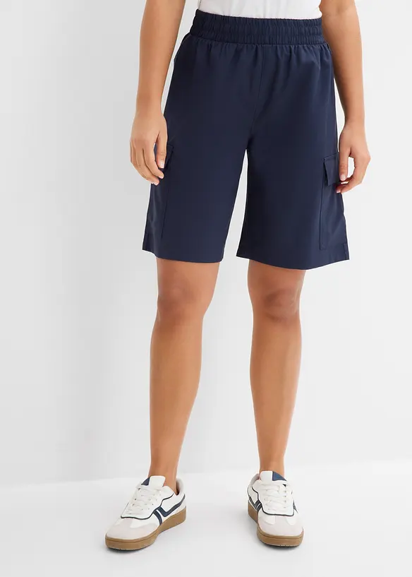 Schnelltrocknende Cargo-Funktions-Bermuda in blau von vorne - bonprix