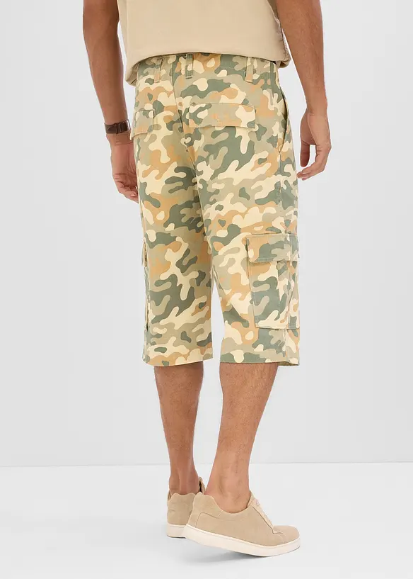 Cargo-Longbermuda, Loose Fit in beige von hinten - bonprix