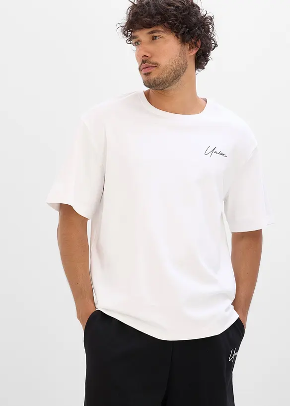 T-Shirt aus schwerer Bio-Baumwollqualität (2er Pack) in schwarz von vorne (im Anschnitt) - bonprix T-Shirt aus schwerer Bio-Baumwollqualität (2er Pack) in schwarz von vorne (im Anschnitt) - bonprix