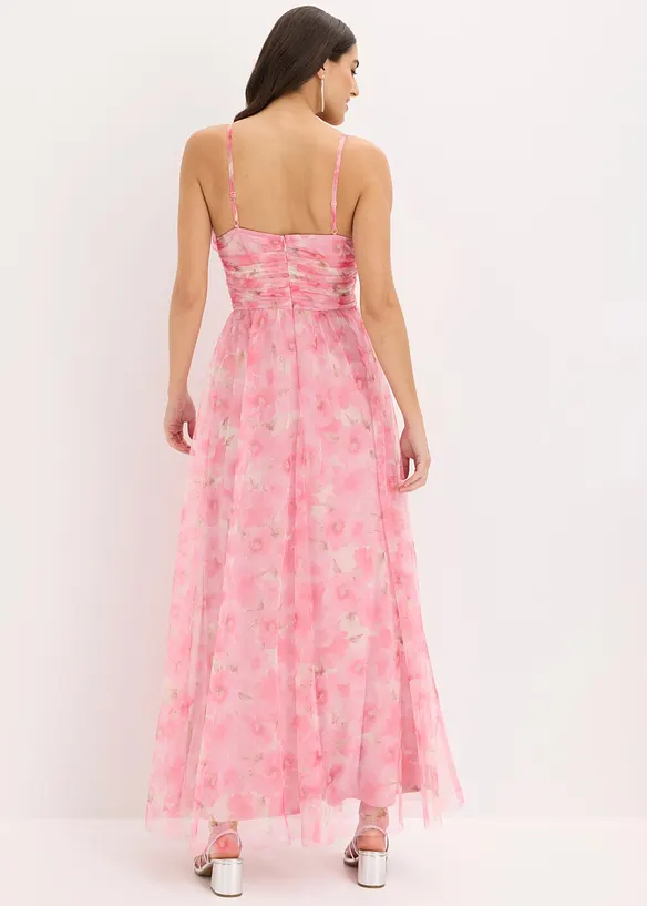 Maxikleid aus zartem Tüll mit Drapierung in weiß von hinten (Totalaufnahme) - bonprix Maxikleid aus zartem Tüll mit Drapierung in weiß von hinten (Totalaufnahme) - bonprix
