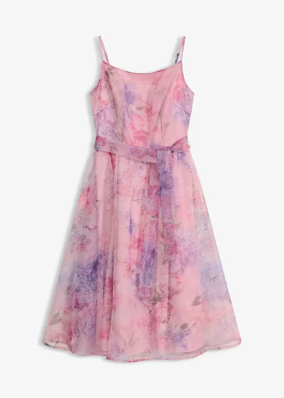 Midikleid aus zartem Tüll mit Bindeband in weiß von vorne - bonprix Midikleid aus zartem Tüll mit Bindeband in weiß von vorne - bonprix