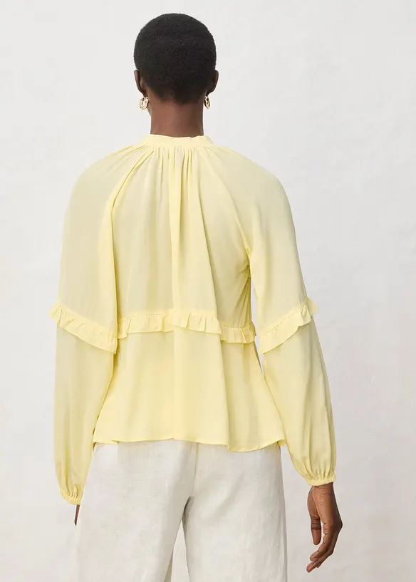 Tunika mit Seide in gelb von hinten (im Anschnitt) - bonprix Tunika mit Seide in gelb von hinten (im Anschnitt) - bonprix