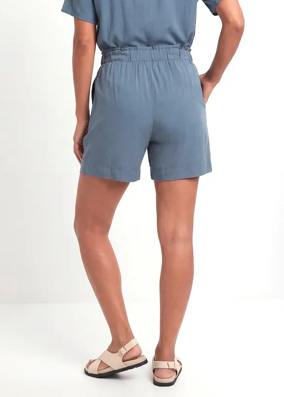 Schlupf-Shorts aus Viskose in blau von hinten - bonprix