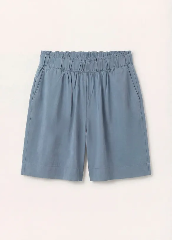 Schlupf-Shorts aus Viskose in blau von vorne - bonprix