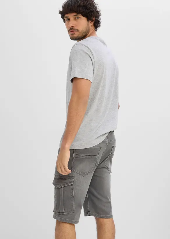 T-Shirt in Regular Fit (3er Pack) in grau von hinten (im Anschnitt) - bonprix