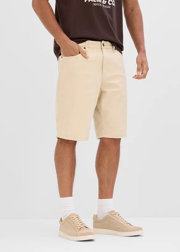 Stretch-Bermuda in Classic-Fit in beige von vorne - bonprix