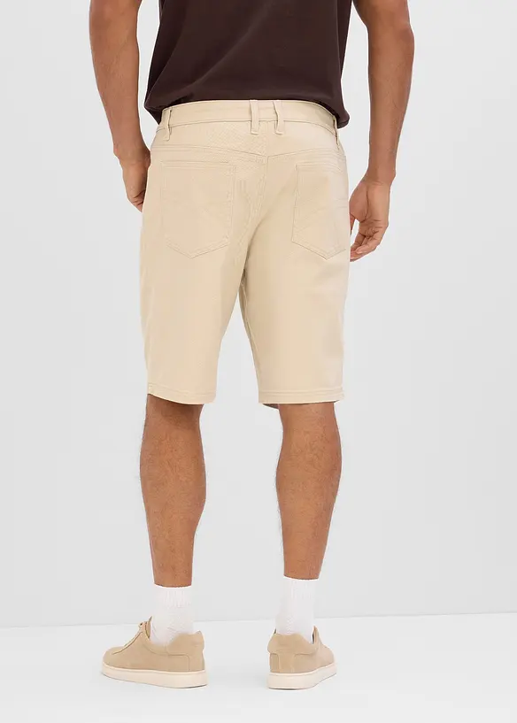 Stretch-Bermuda in Classic-Fit in beige von hinten - bonprix