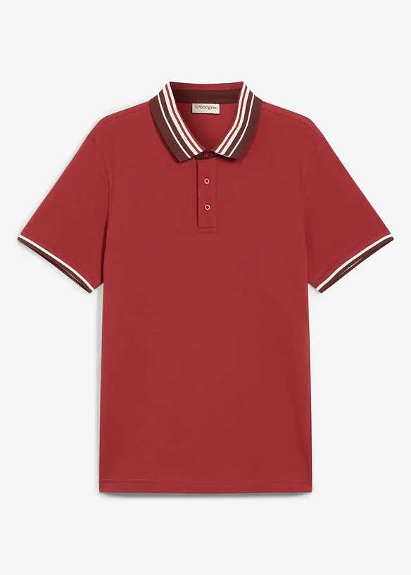 Poloshirt aus robustem Piqué in rot von vorne - bonprix