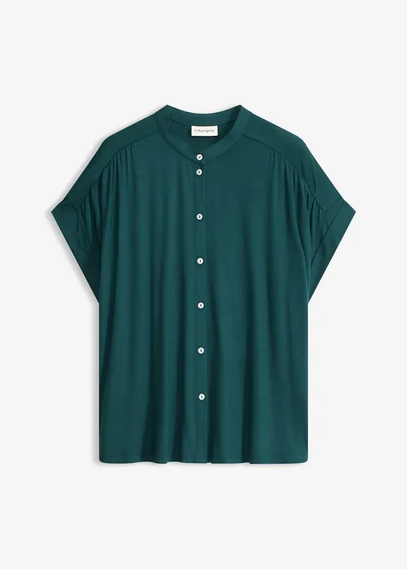 Shirtbluse aus softem Viskose Mix in grün von vorne - bonprix