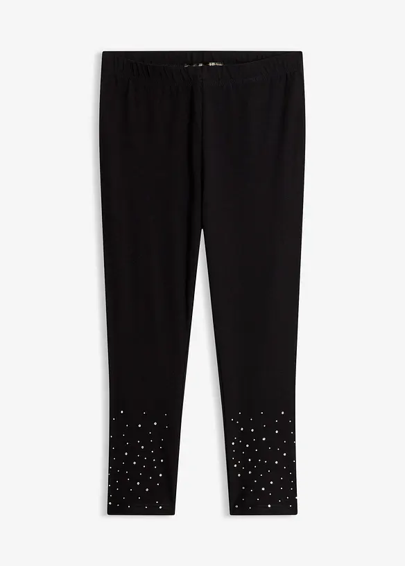 Capri-Leggings aus elastischem Baumwoll-Mix in schwarz von vorne - bonprix Capri-Leggings aus elastischem Baumwoll-Mix in schwarz von vorne - bonprix